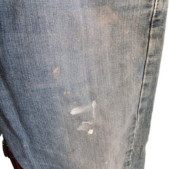 36x30 Levis 505 Regular Fit Blue Denim Jeans Distressed Paint Splatter Y2K - Picture 5 of 10